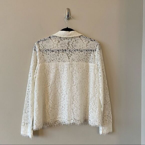 NWT-CUPCAKES & Cashmere Rosella Lace Collared Blouse (Size:Medium) - Picture 3 of 15